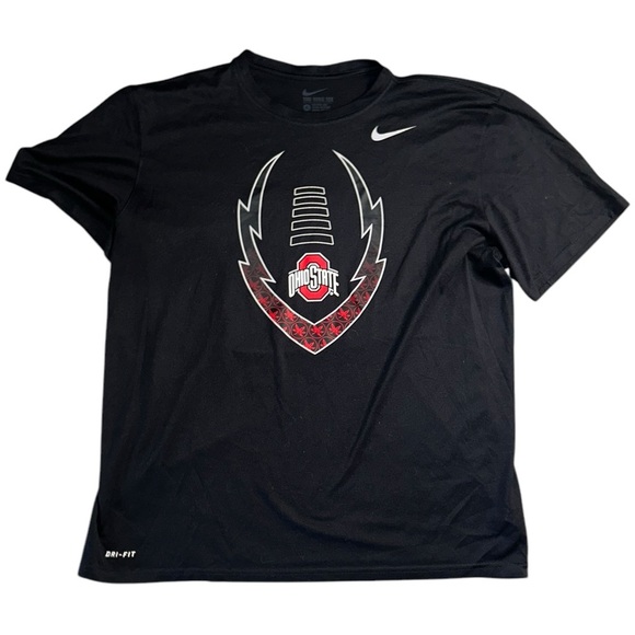 The Nike Tee Dri-Fit Ohio State Buckeyes Athletic Cut Black Shirt Men’s Size XL - Picture 1 of 8